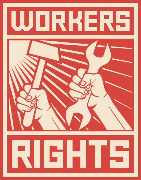 Plakat für Arbeitnehmerrechte — Stockvektor