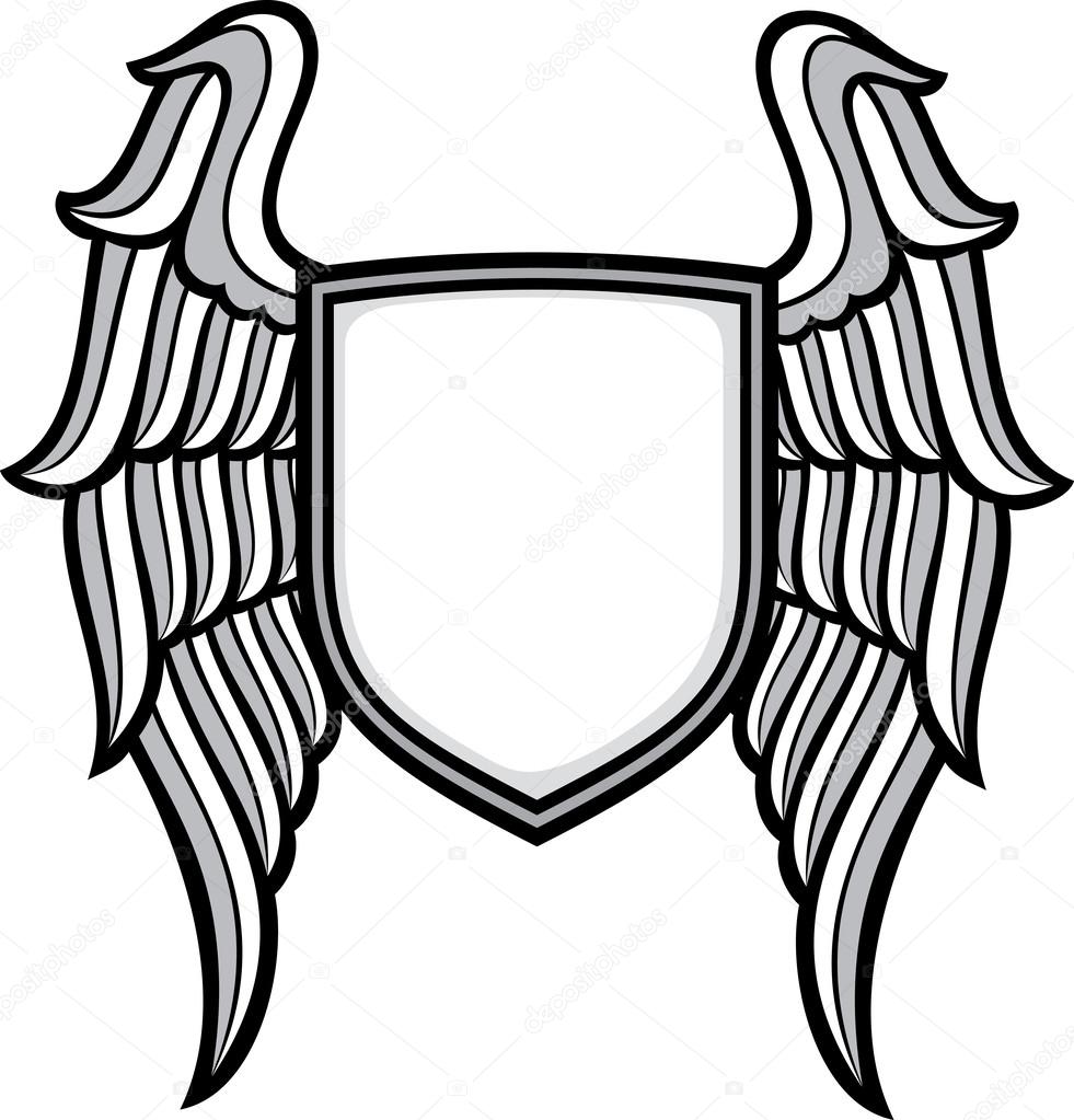 Shield and wings