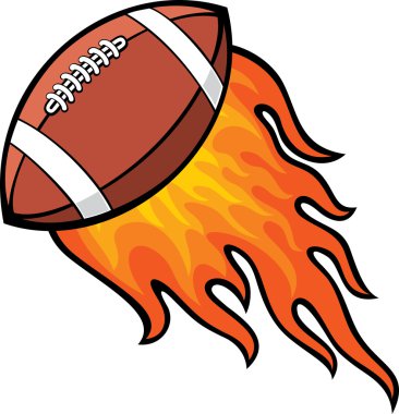 Rugby (american football) ball in fire vector