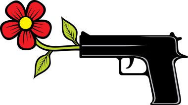 The gun shoots flowers clipart