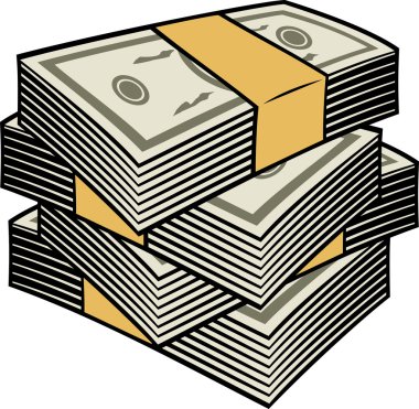 Big stack of money clipart