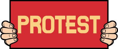 elini tuttum bir afiş - protesto (gösterici, protesto adam, gösteriler, protesto)