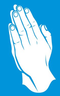 Dua eden eller (vektör çizim ellerini dua katlanmış)