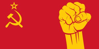Ussr fist (flag of ussr) clipart