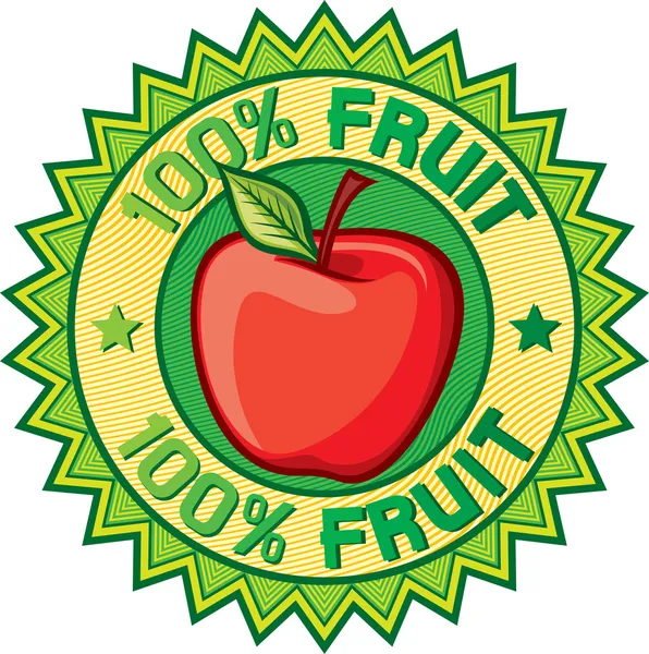 100 vruchten etiket — Stockvector
