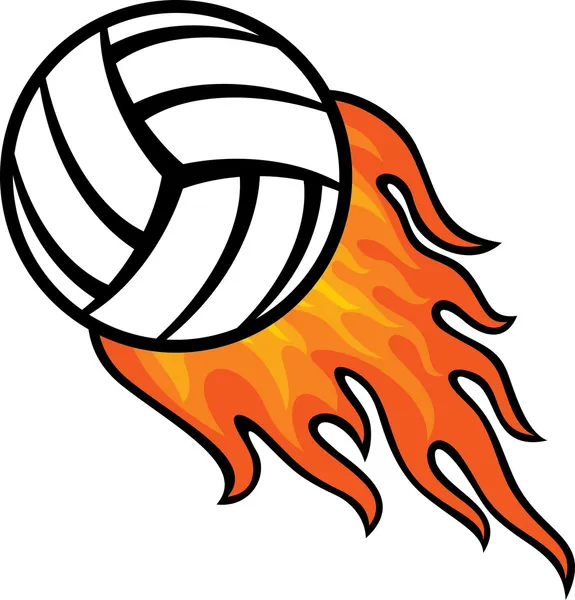 Volleyball ball in fire — Stock Vector