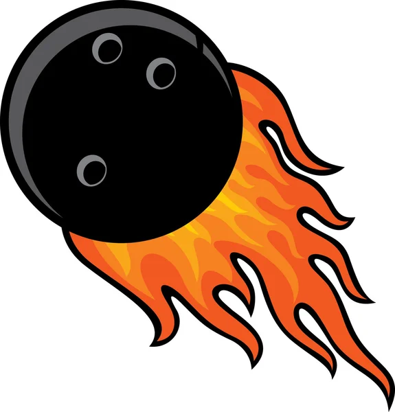 Bowling ball in fire — Stock Vector