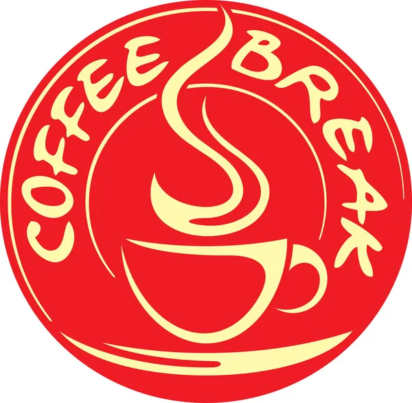 Kahve molası etiketi — Stok Vektör