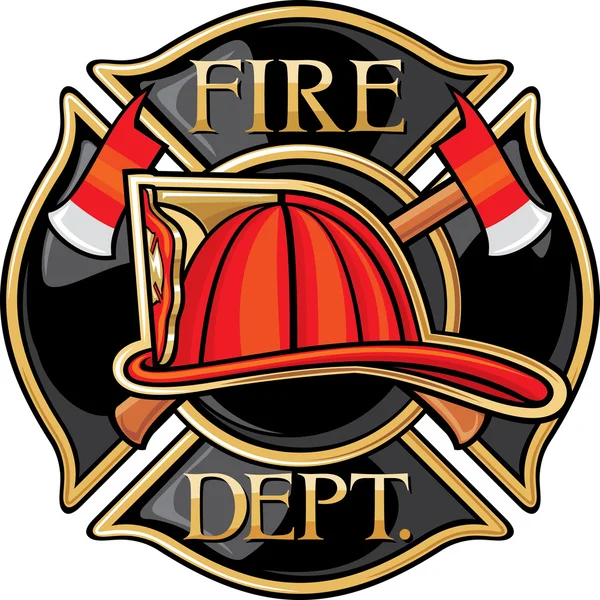 Fire Department or Firefighters Maltese Cross Symbol — Stock Vector