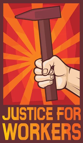 Плакат "Справедливость для рабочих" — стоковый вектор