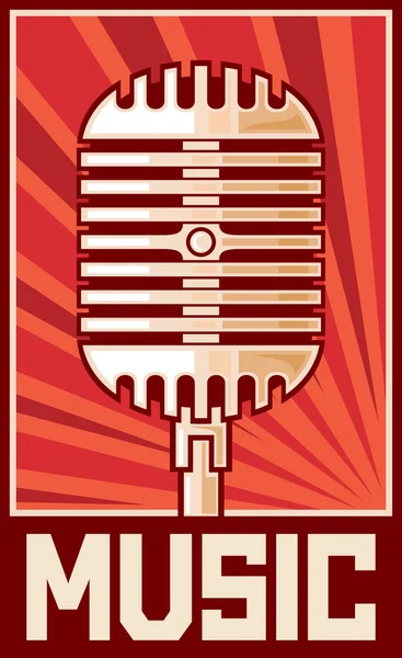 Music poster (microphone) — Stock Vector