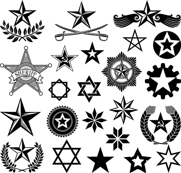 Set of vector stars — Stock Vector