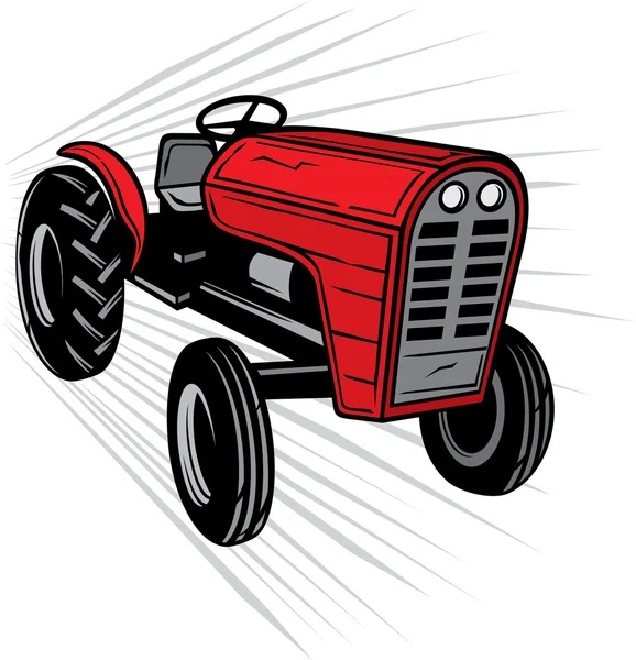 Tracteur rouge — Image vectorielle