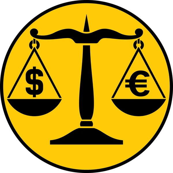 Dollar contre euro — Image vectorielle