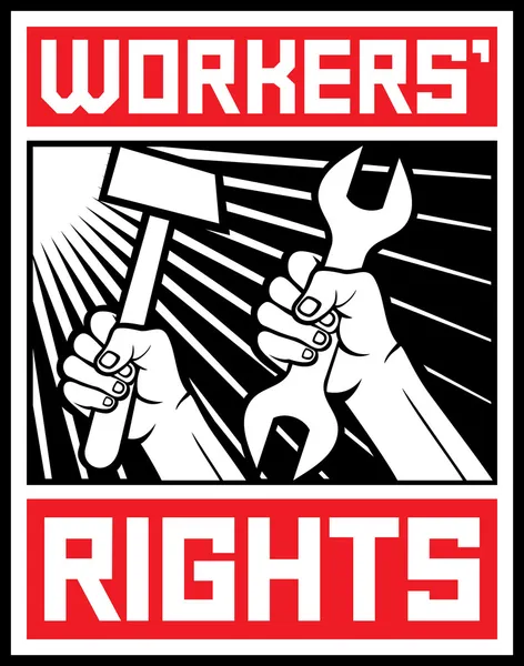 Affiche droits des travailleurs — Image vectorielle
