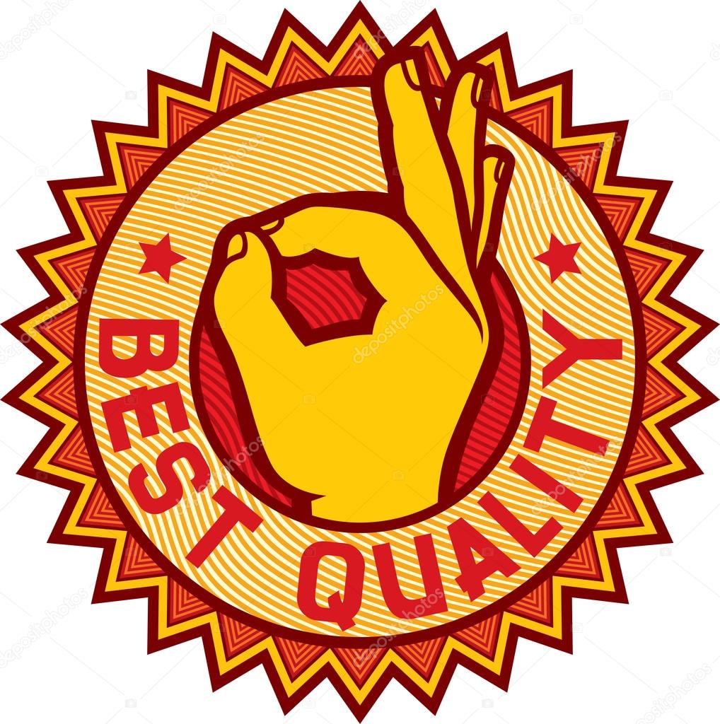 Best quality symbol hand showing Stock Vector Image by