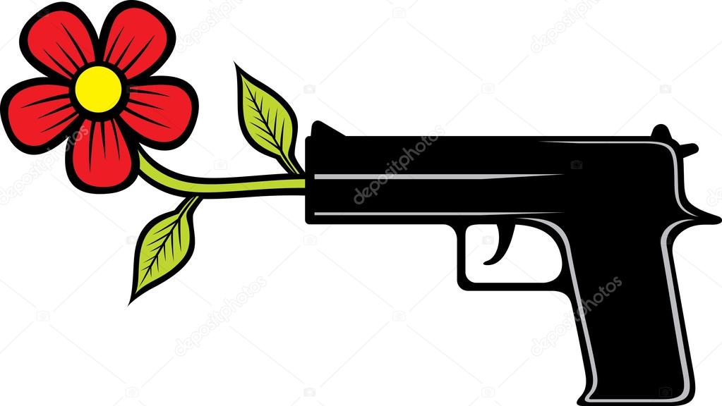 The gun shoots flowers