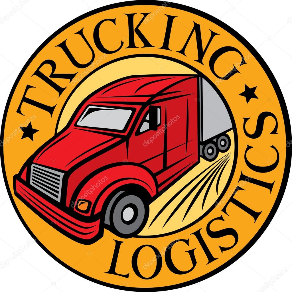 Trucking - logistics symbol (emblem, design, badge, delivery truck)