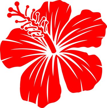 Beautiful red hibiscus flower clipart