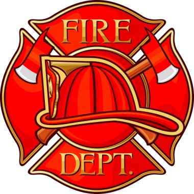 Fire Department or Firefighters Maltese Cross Symbol clipart