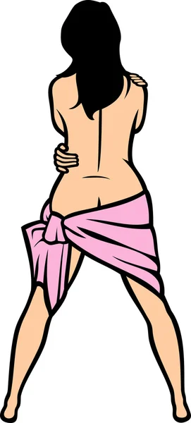 Krásná sexy nahá dívka (žena tělo) — Stockový vektor