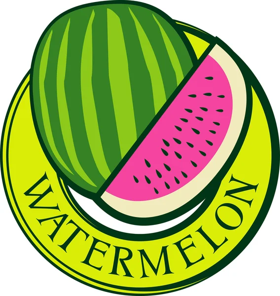 Etikettendesign für Wassermelonen — Stockvektor