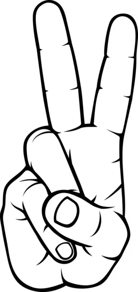 The Victory sign, hand gesture — Stock Vector