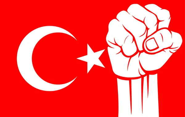 Truthahnfaust (Flagge der Türkei) — Stockvektor