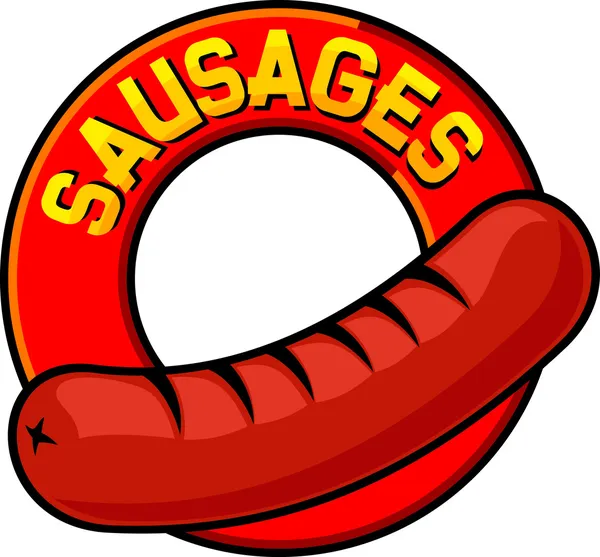 Étiquette de saucisses (panneau de saucisse, symbole de saucisse, design de saucisse ) — Image vectorielle