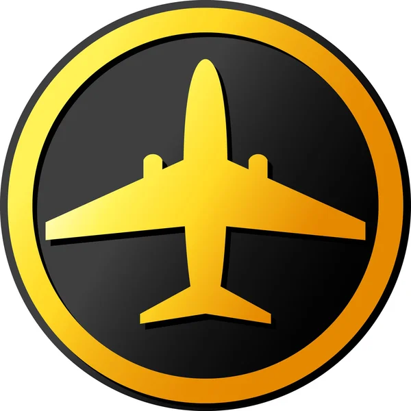 Projeto de avião (botão de avião, ícone de avião ) — Vetor de Stock