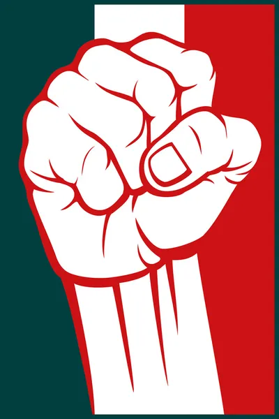 Mexico fist (flag of mexico) — Stock Vector
