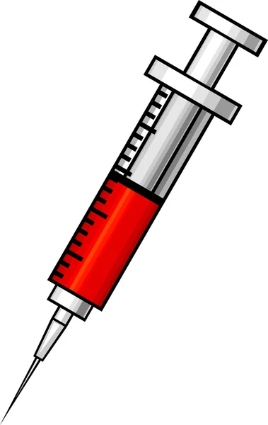 Spruta med vaccin illustration — Stock vektor
