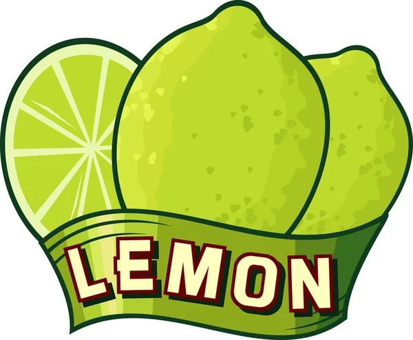 Grönt citron etikett — Stock vektor