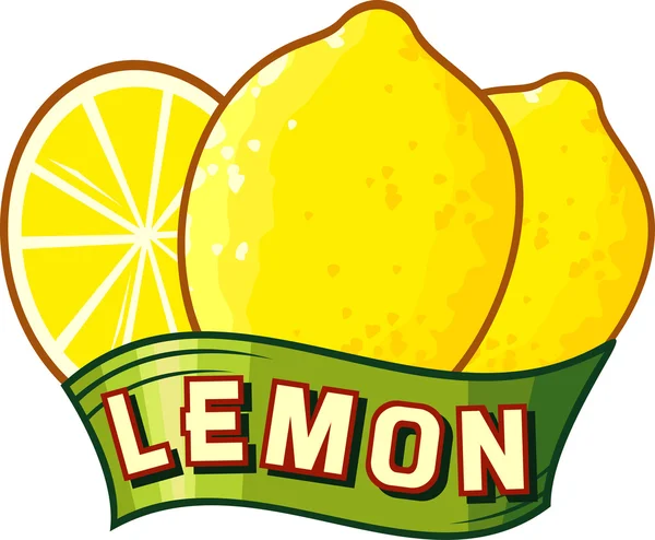 Limon etiketi — Stok Vektör