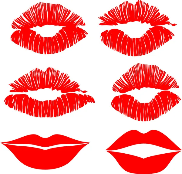 Cor vetor beijo lábios —  Vetores de Stock