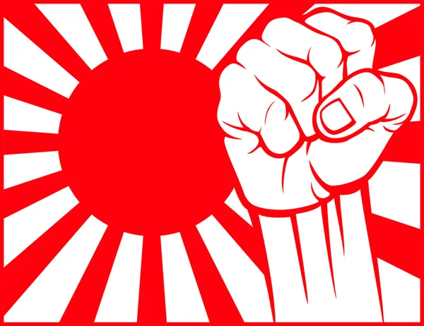 Japan fist (flag of japan) — Stock Vector
