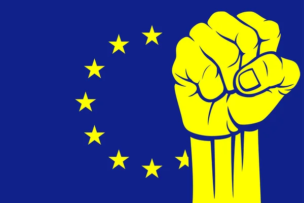 欧洲联盟拳头 (国旗的欧洲联盟) — 图库矢量图片
