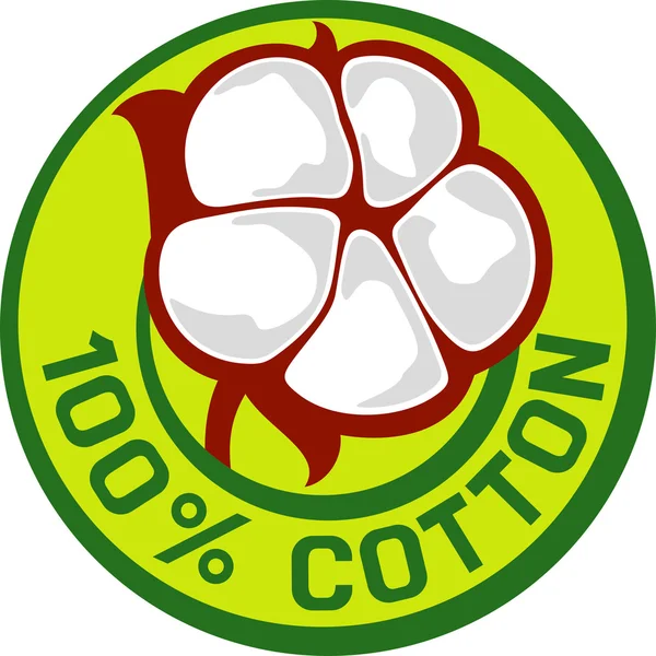 100% cotone simbolo (distintivo, timbro, segno, timbro di gomma ) — Vettoriale Stock