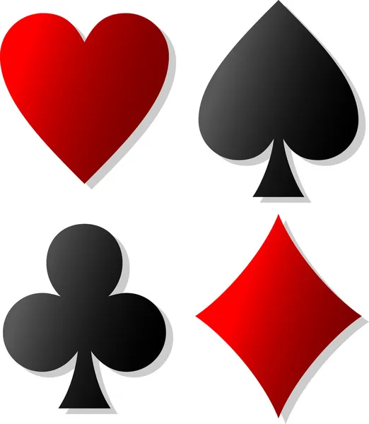 Símbolos de cartão decorativos (conjunto de ícones de terno de cartão ) — Vetor de Stock