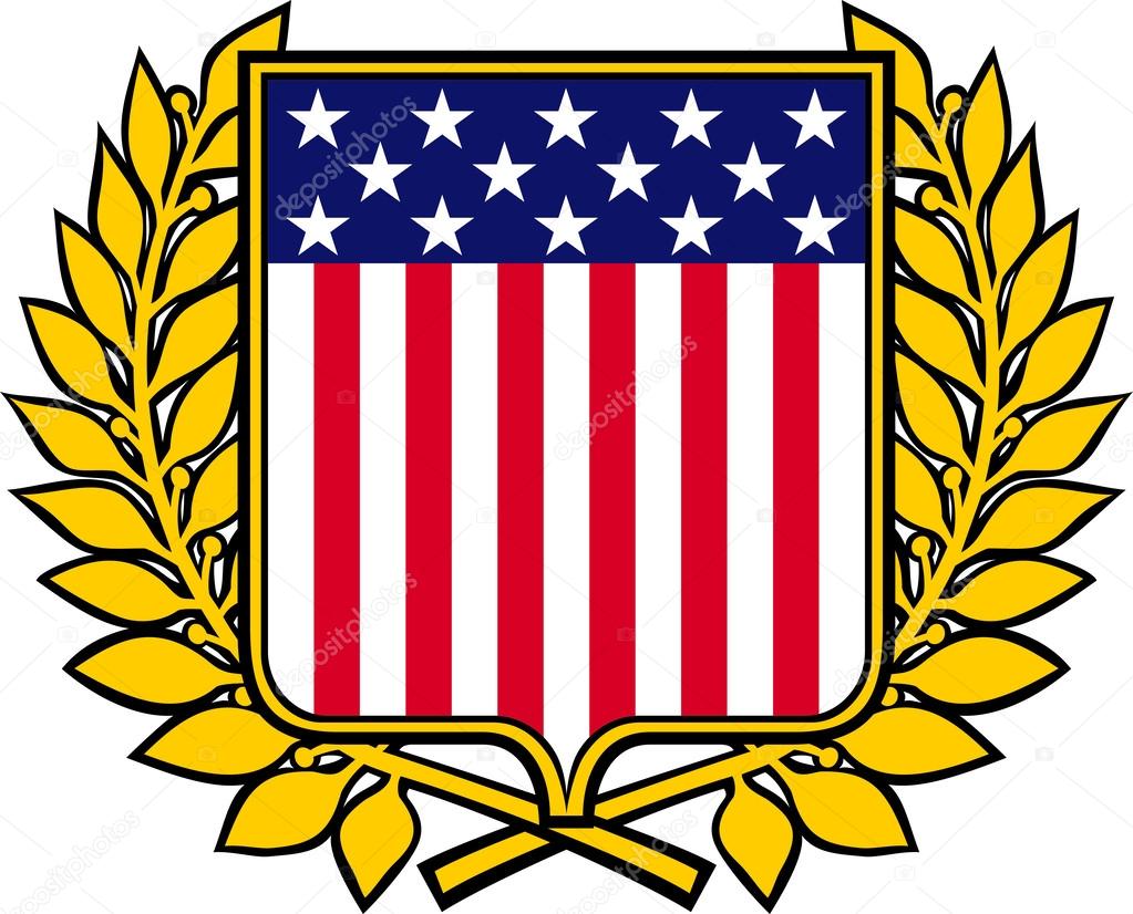 USA shield and laurel wreath (american patriotic symbol)