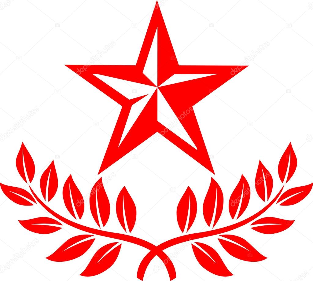 Star and laurel wreath