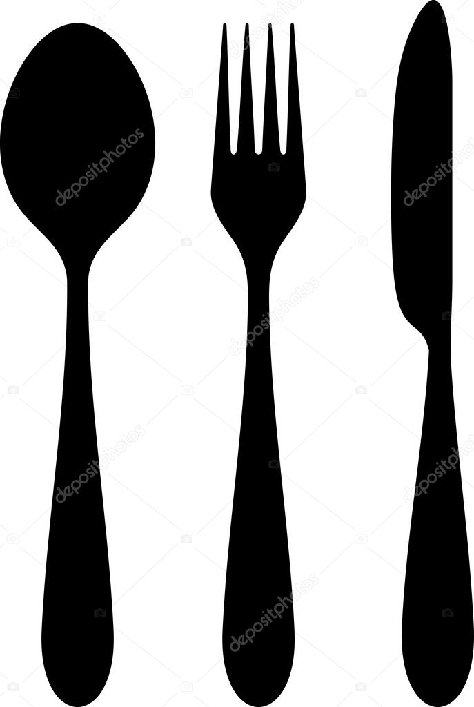 Knife, fork and spoon