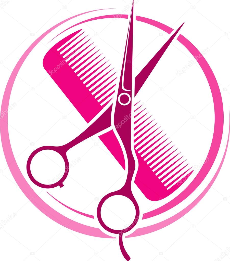Hair Salon design (haircut or hair salon symbol) — Stock ...