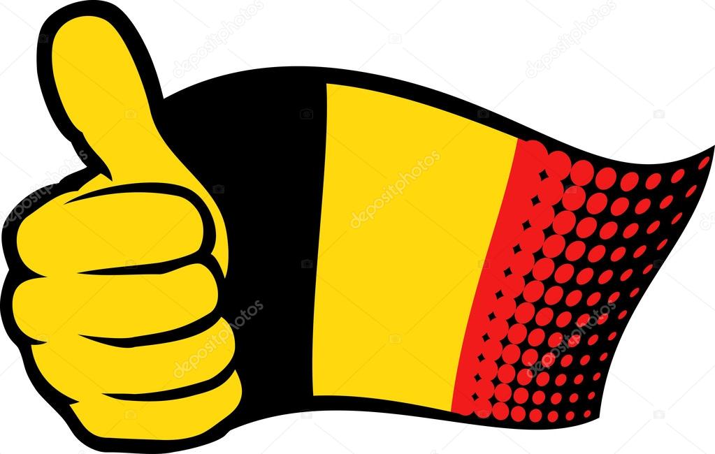 Germany flag. Hand showing thumbs up. Stock Illustration by