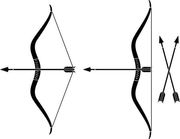 Bow and arrow (bow weapon with arrow)