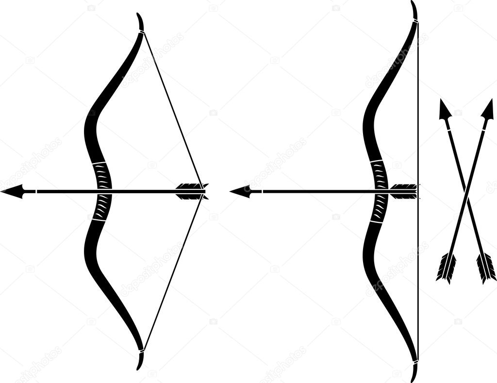 Bow and arrow (bow weapon with arrow)