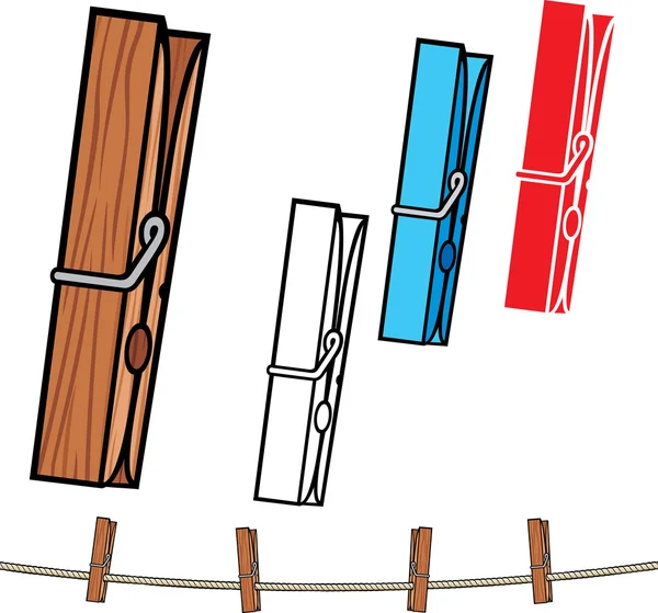 Ilustrace clothespins — Stockový vektor