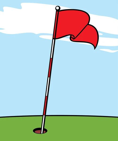 Bandera de golf roja — Vector de stock