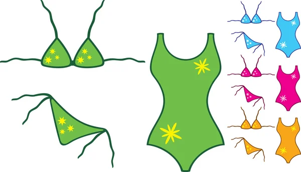 Zwembroek en bikini — Stockvector