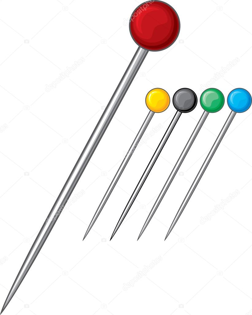 Sewing pins collection — Stock Vector © Tribaliumivanka 31307133